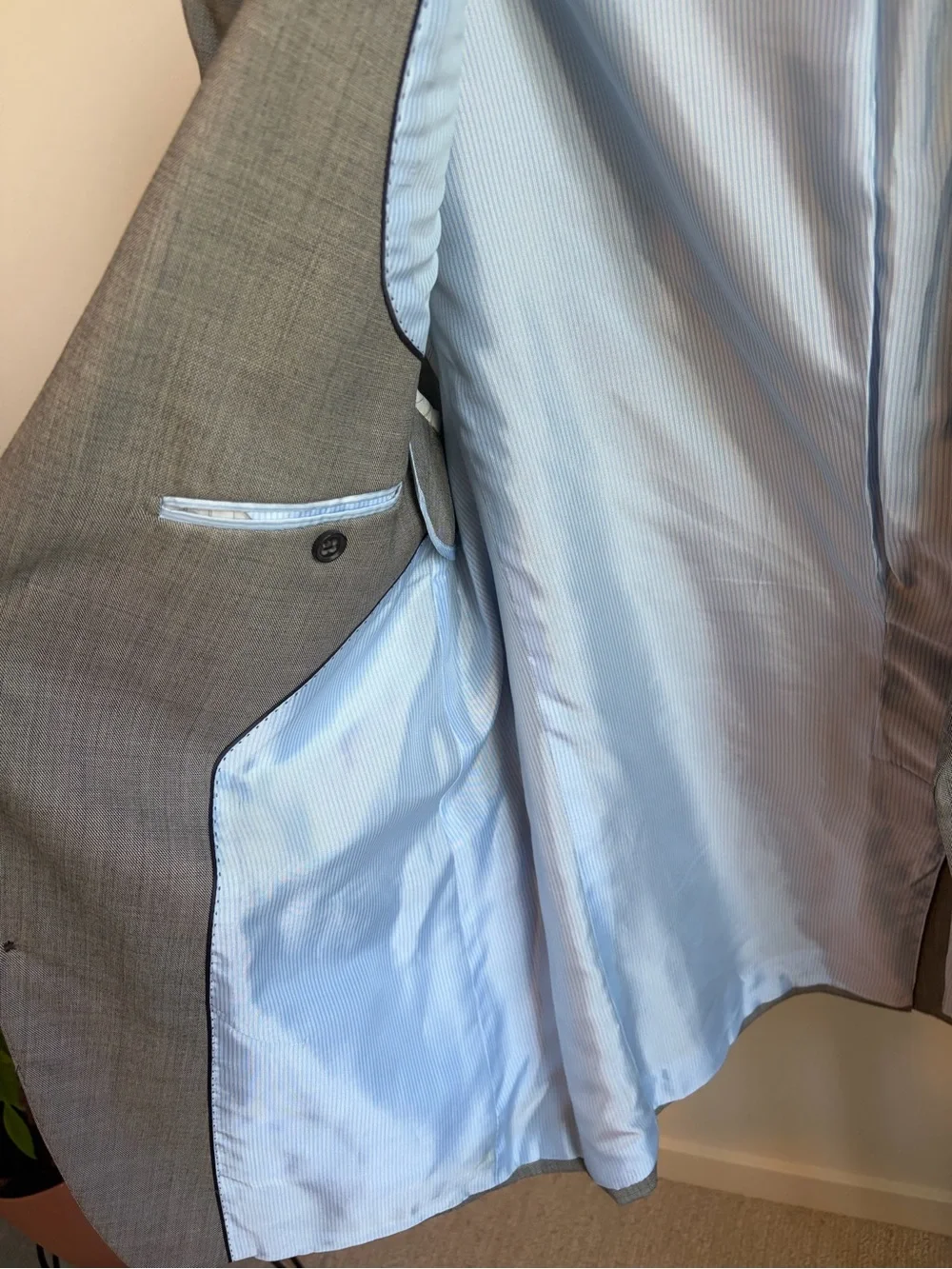 Banana Republic Light Gray Wool Sport Coat Blazer 44R Tailored Fit